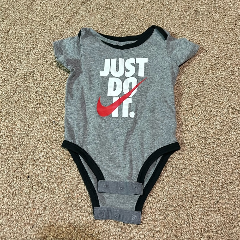 Nike “just do it” snap bottom one piece